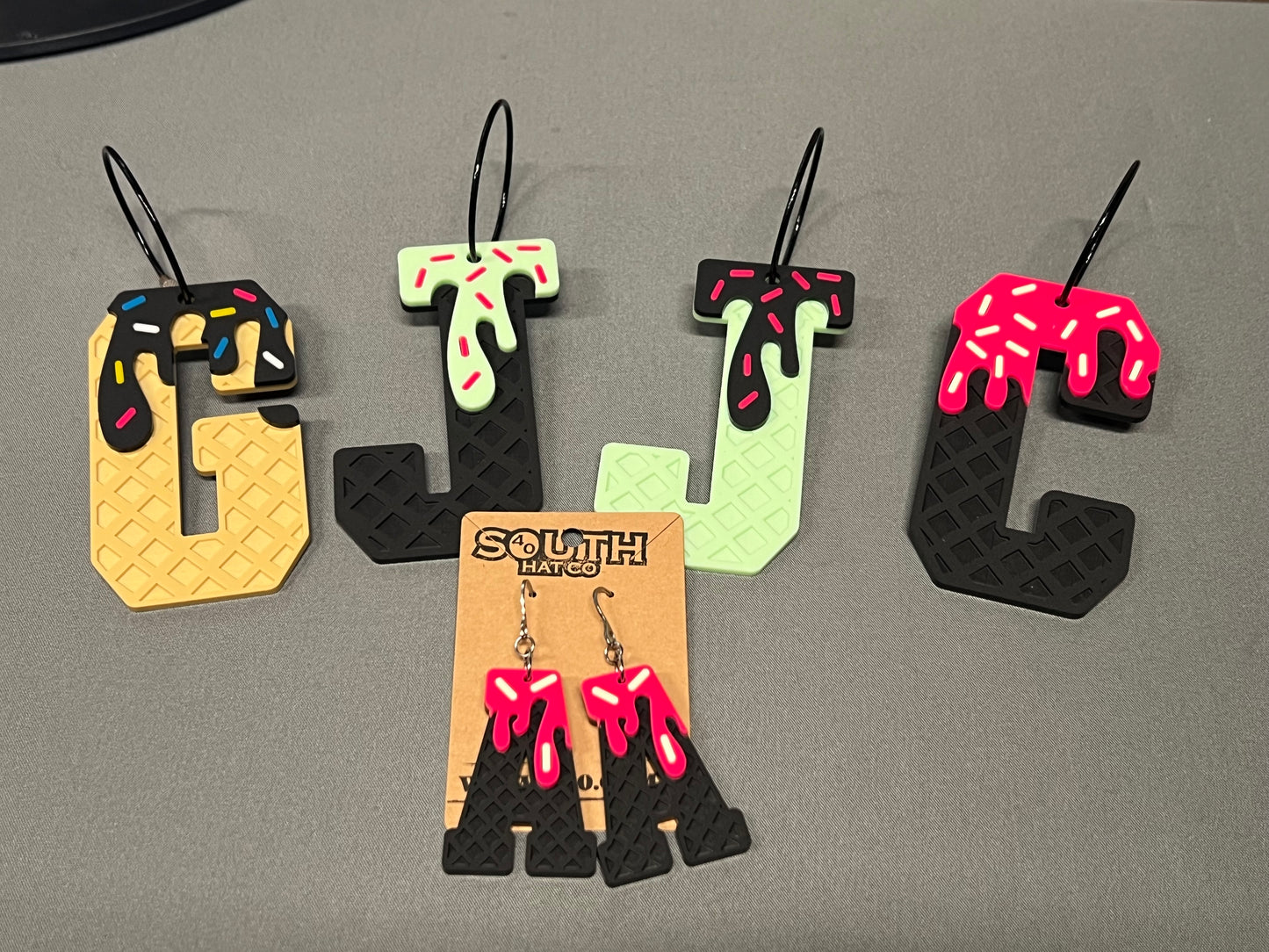 Ice Cream Drip Bag Tag/ Keychain - Single Number or Letter