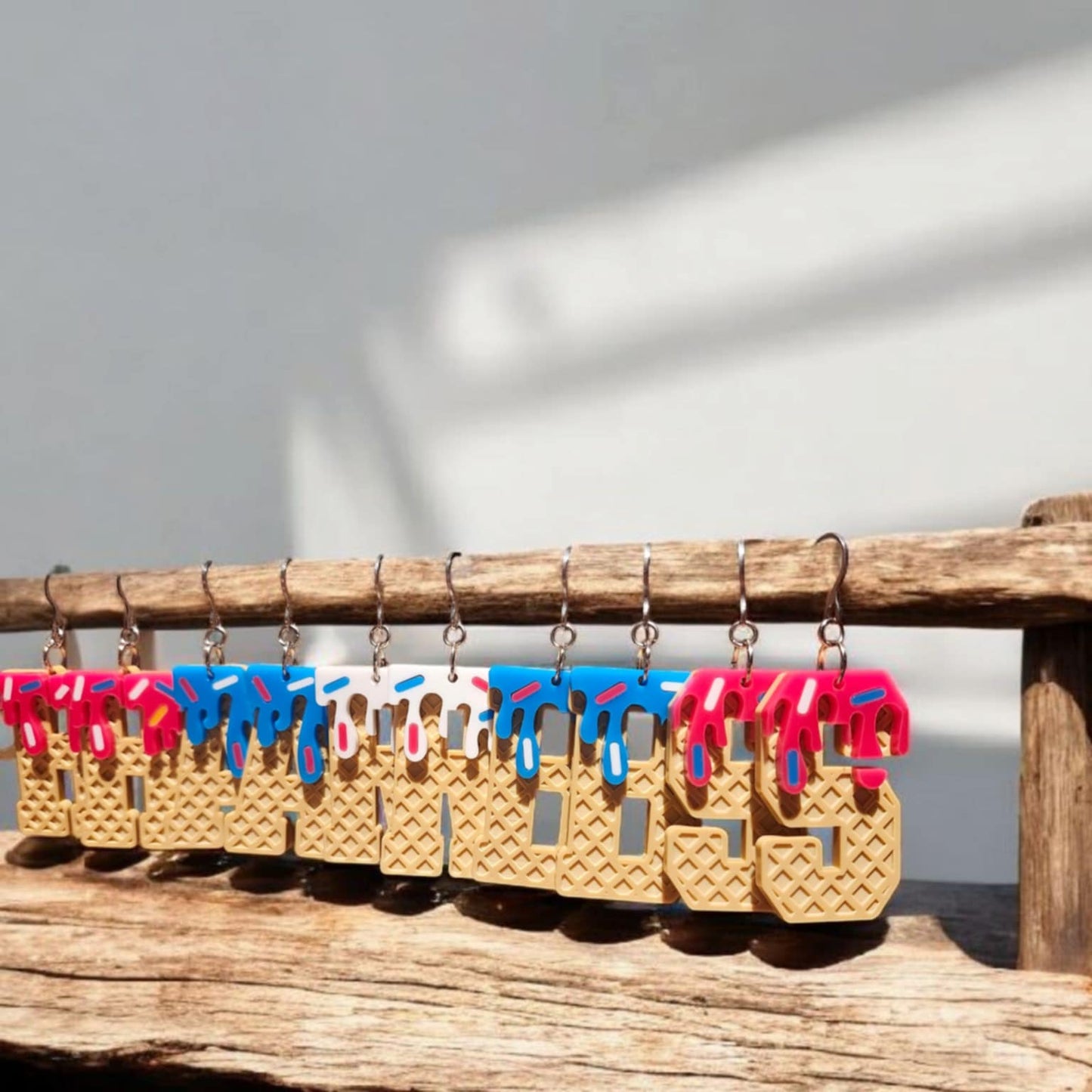 EARRINGS: Single Number or Letter Ice Cream Drip