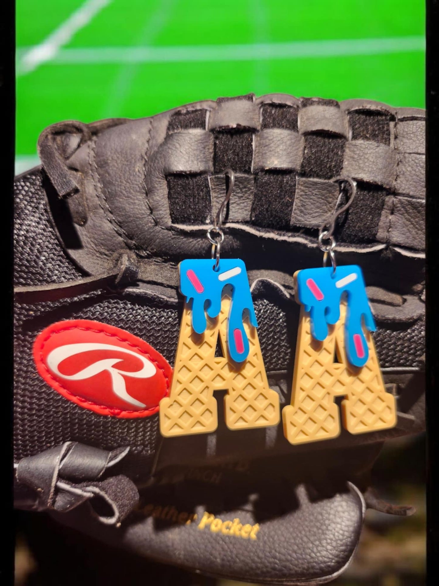 EARRINGS: Single Number or Letter Ice Cream Drip