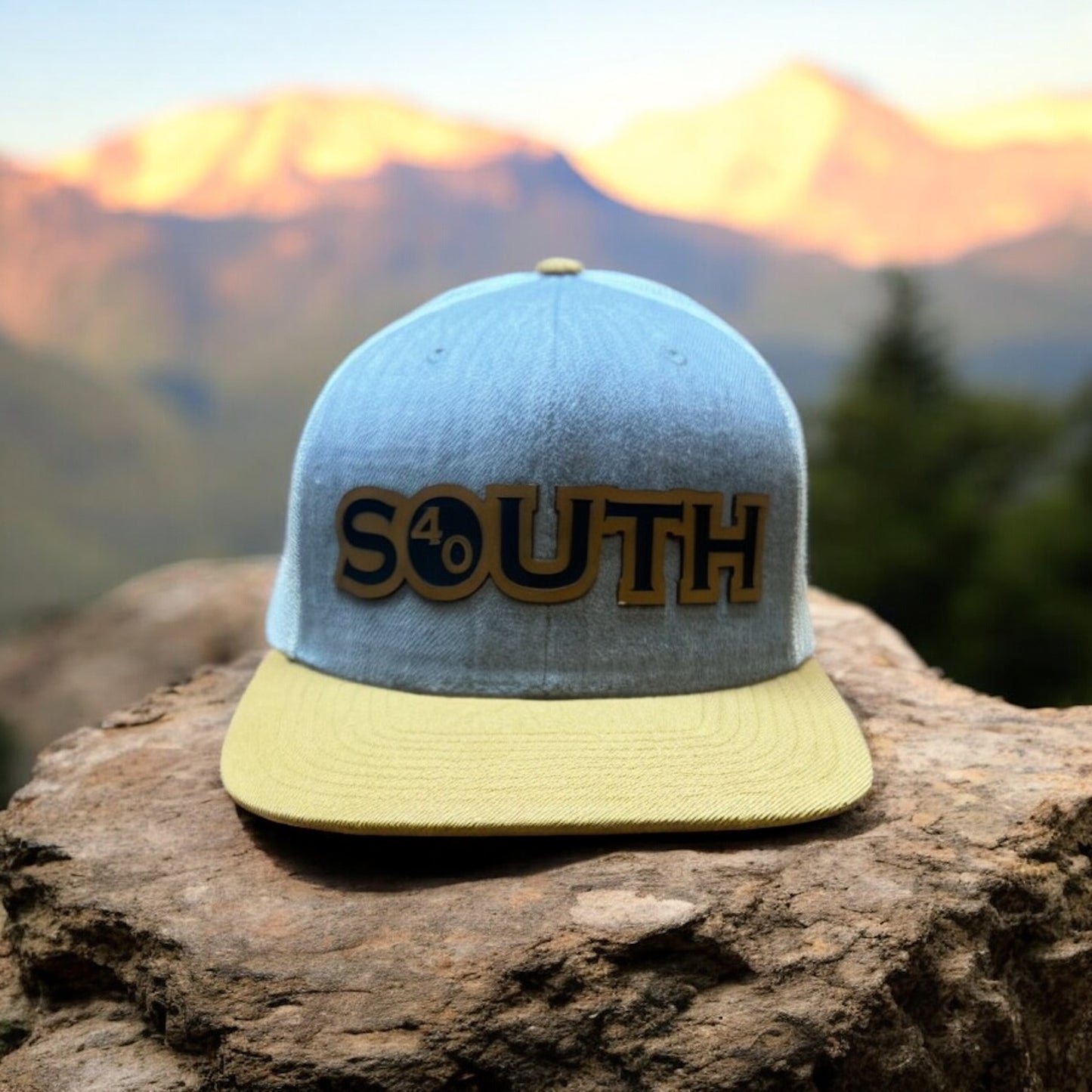 South 40 Hat Co. Flat Bill Snapback – Flat Bill Gray / Khaki / Birch