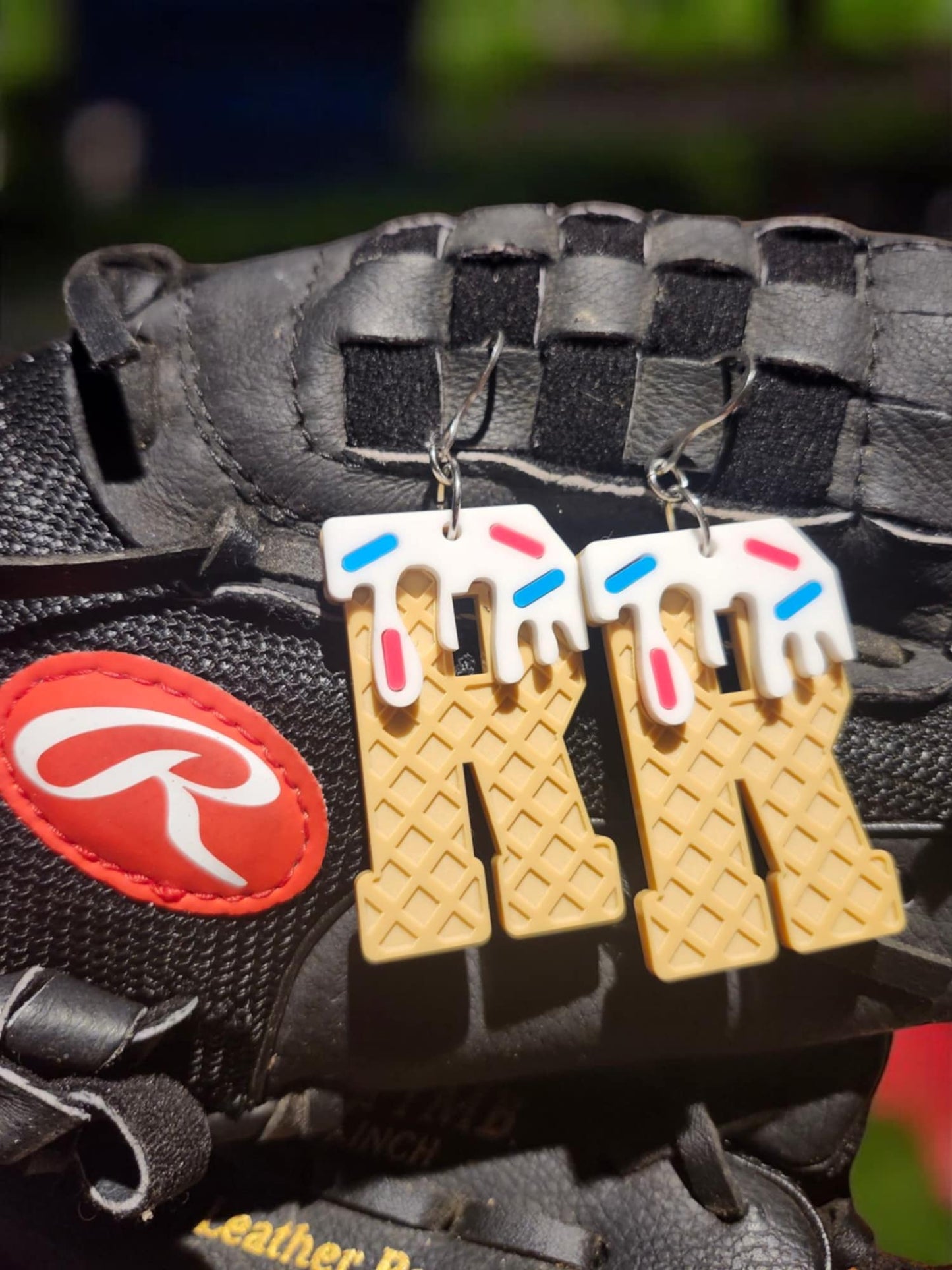 EARRINGS: Single Number or Letter Ice Cream Drip