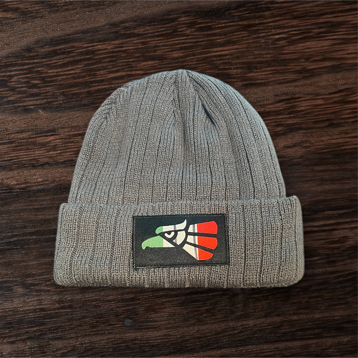 Dark Gray Beanie with Hecho en Mexico Flag