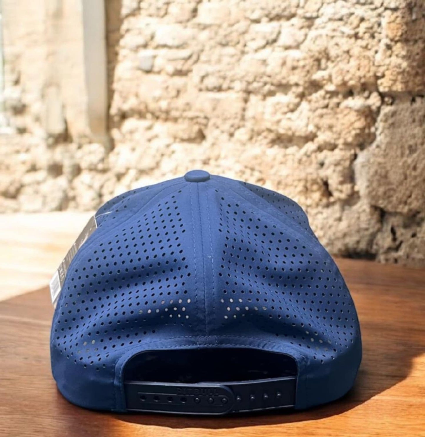 Navy Blue Waterproof Hat with White Rope & Tuna Flag Patch