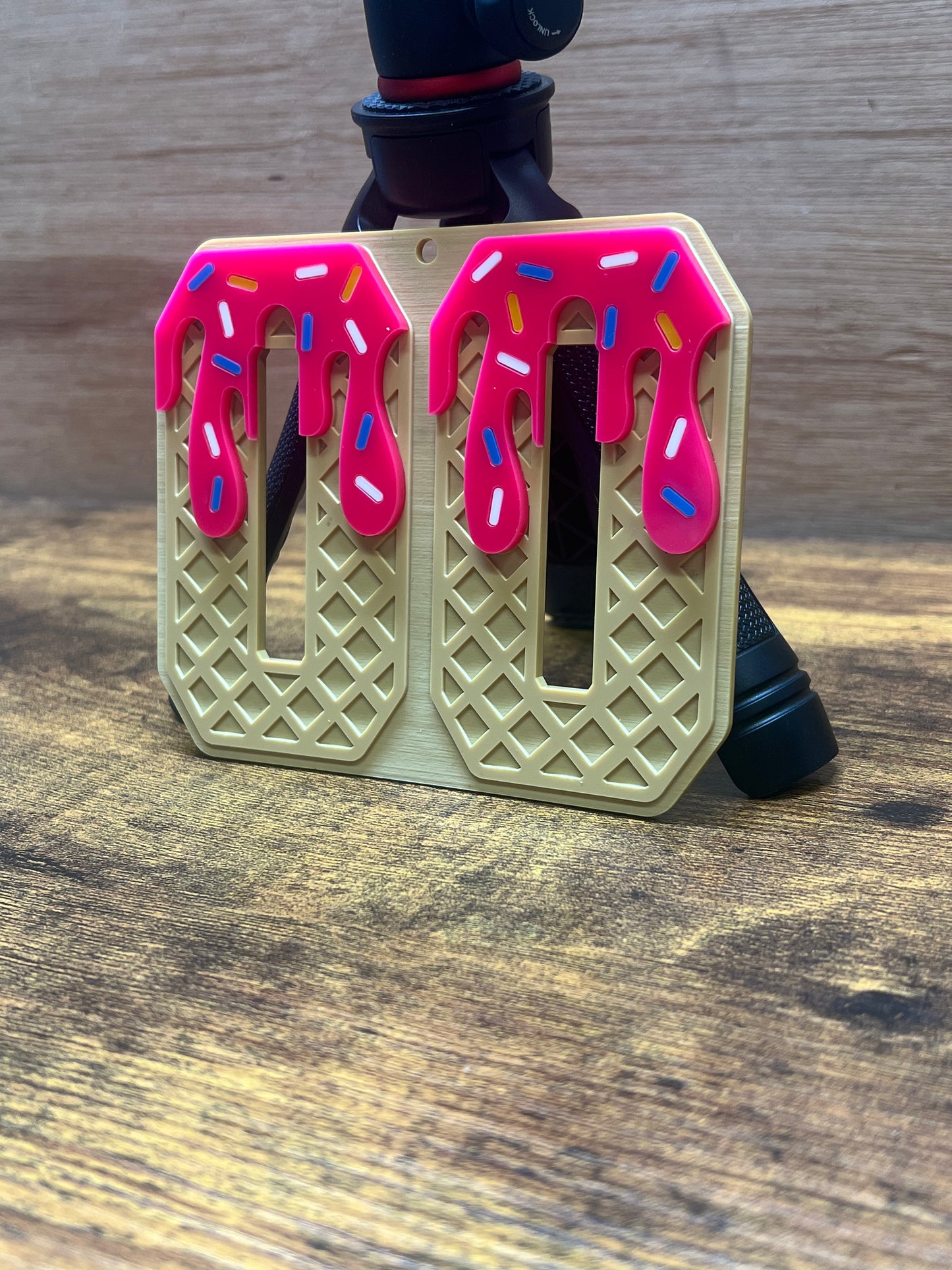 Ice Cream Drip Bag Tag/ Keychain- Double Number or Letter