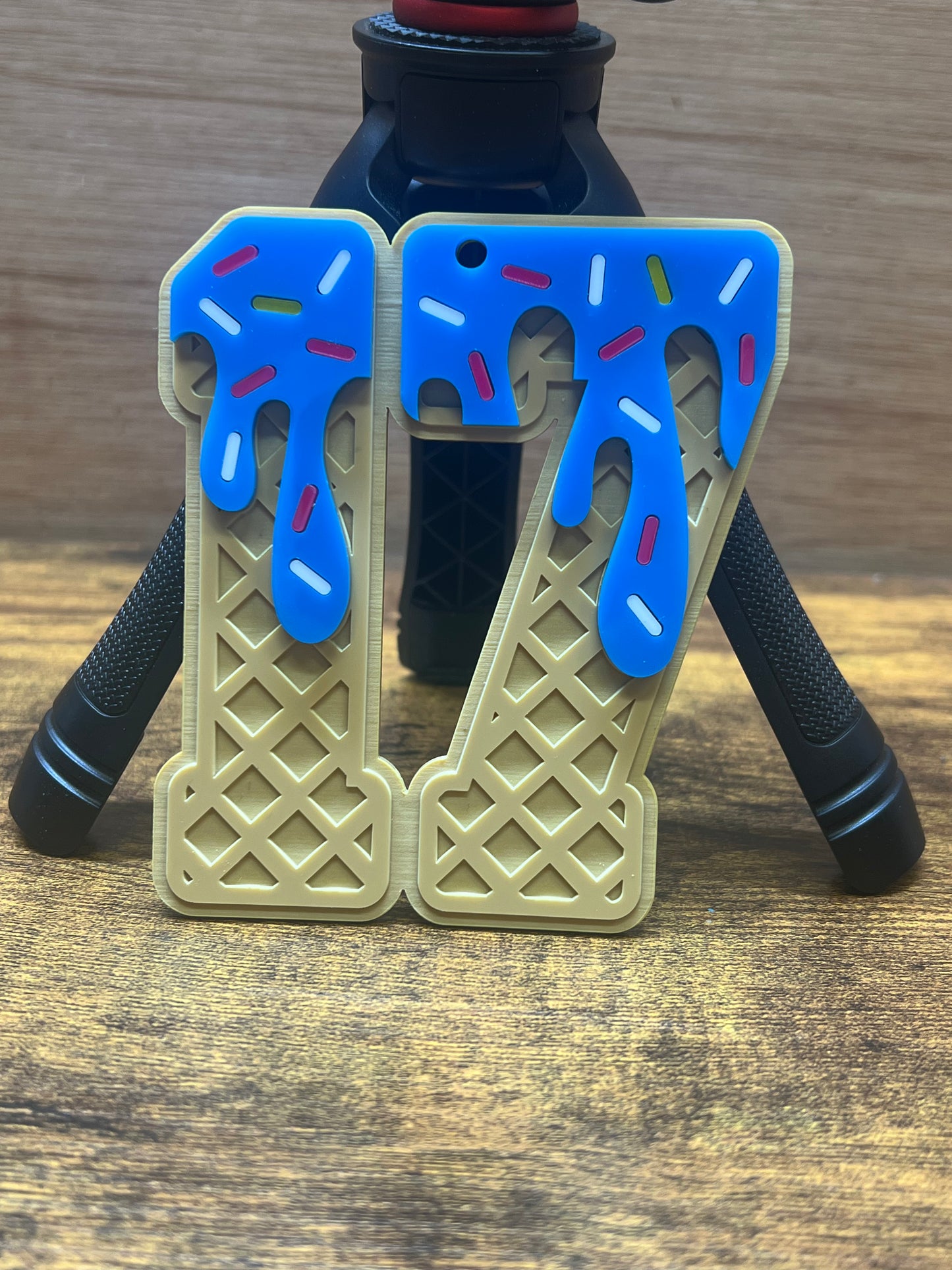 Ice Cream Drip Bag Tag/ Keychain- Double Number or Letter