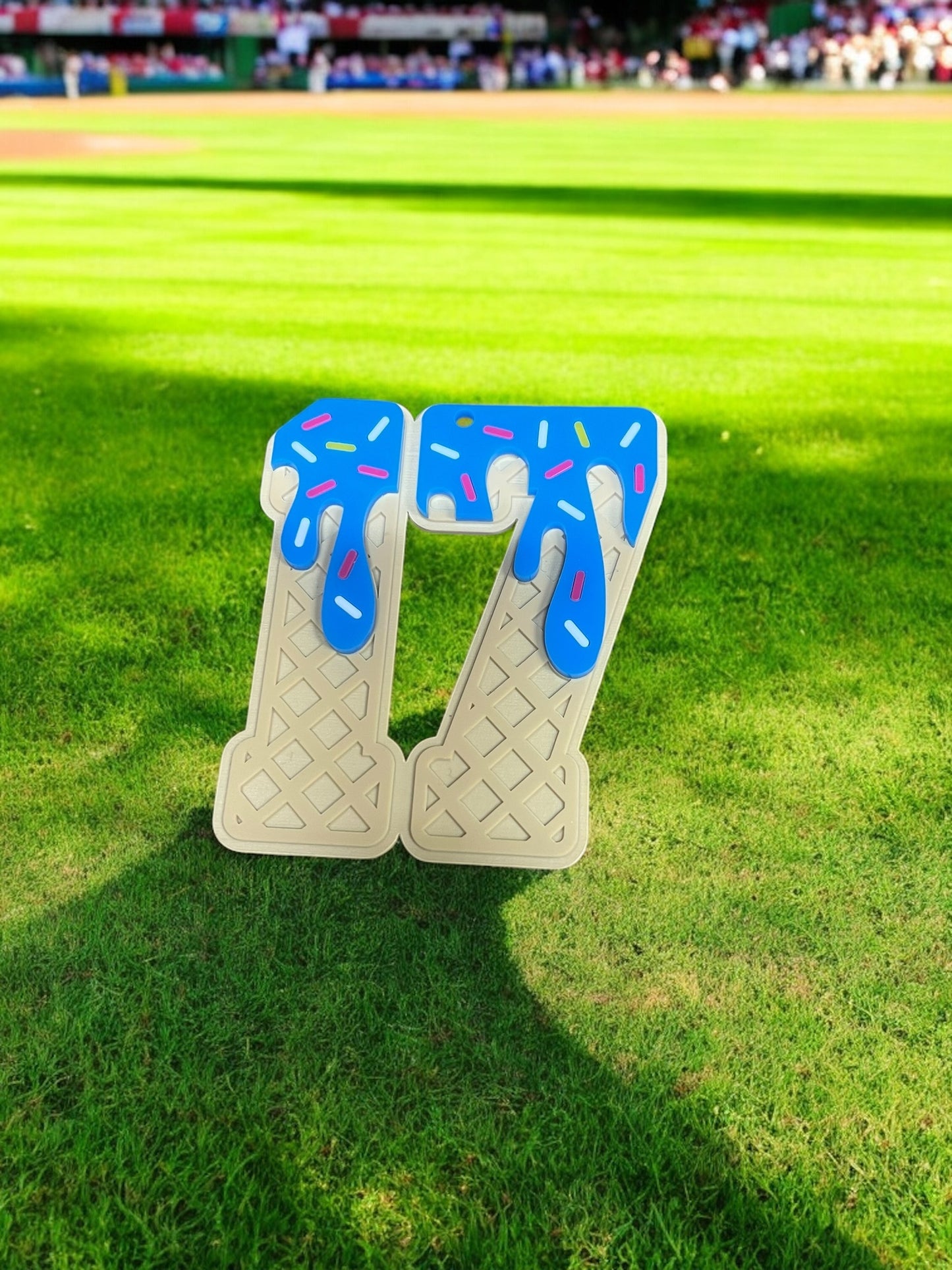 Ice Cream Drip Bag Tag/ Keychain- Double Number or Letter