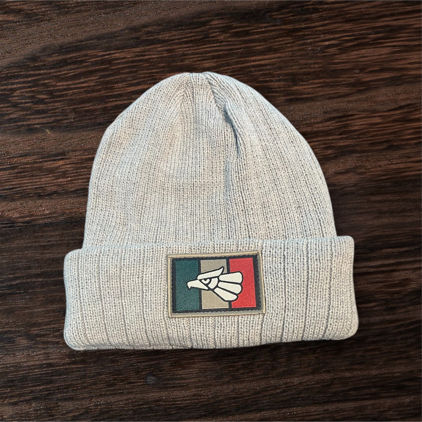 Light Gray Beanie with Hecho en Mexico Flag