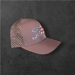 Titties - Gray Waterproof Snapback Hat with Red/White/Blue