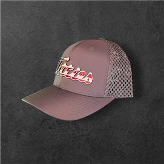 Titties - Gray Waterproof Snapback Hat with Red/White/Blue