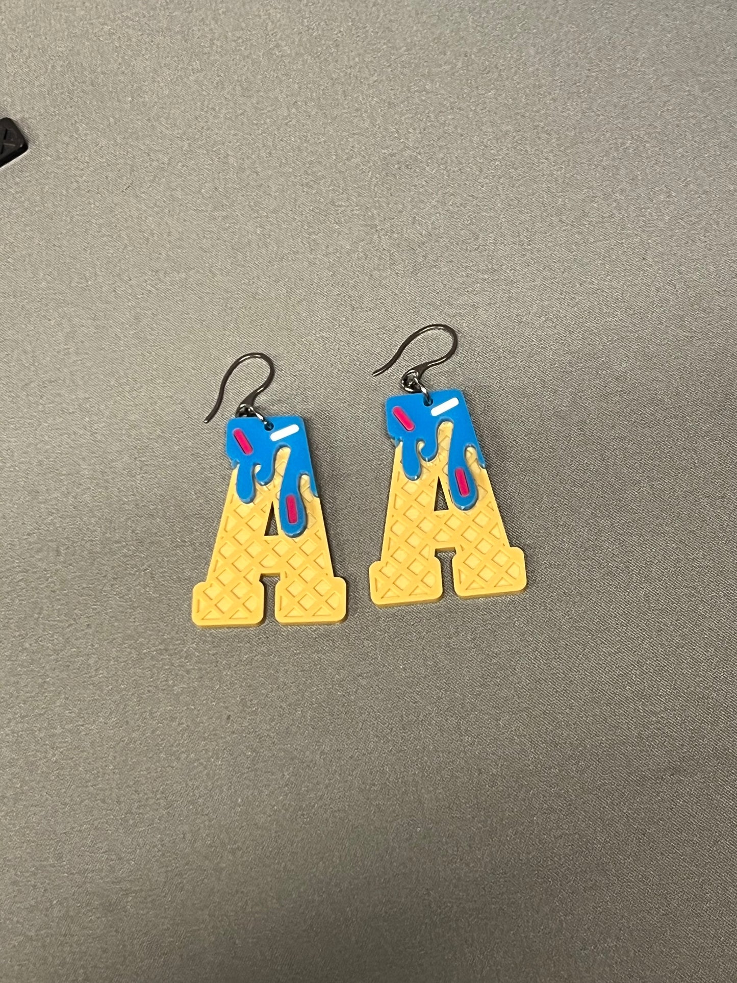 EARRINGS: Double Number or Letter Ice Cream Drip