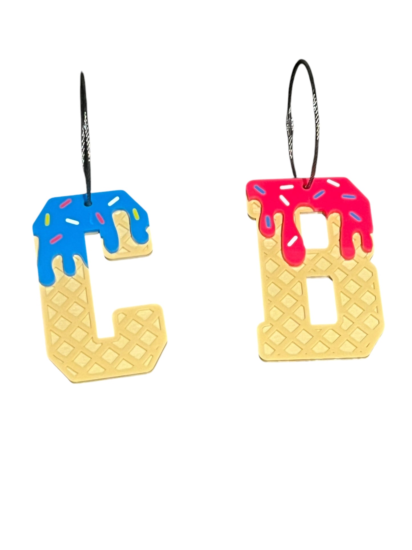 Ice Cream Drip Bag Tag/ Keychain - Single Number or Letter