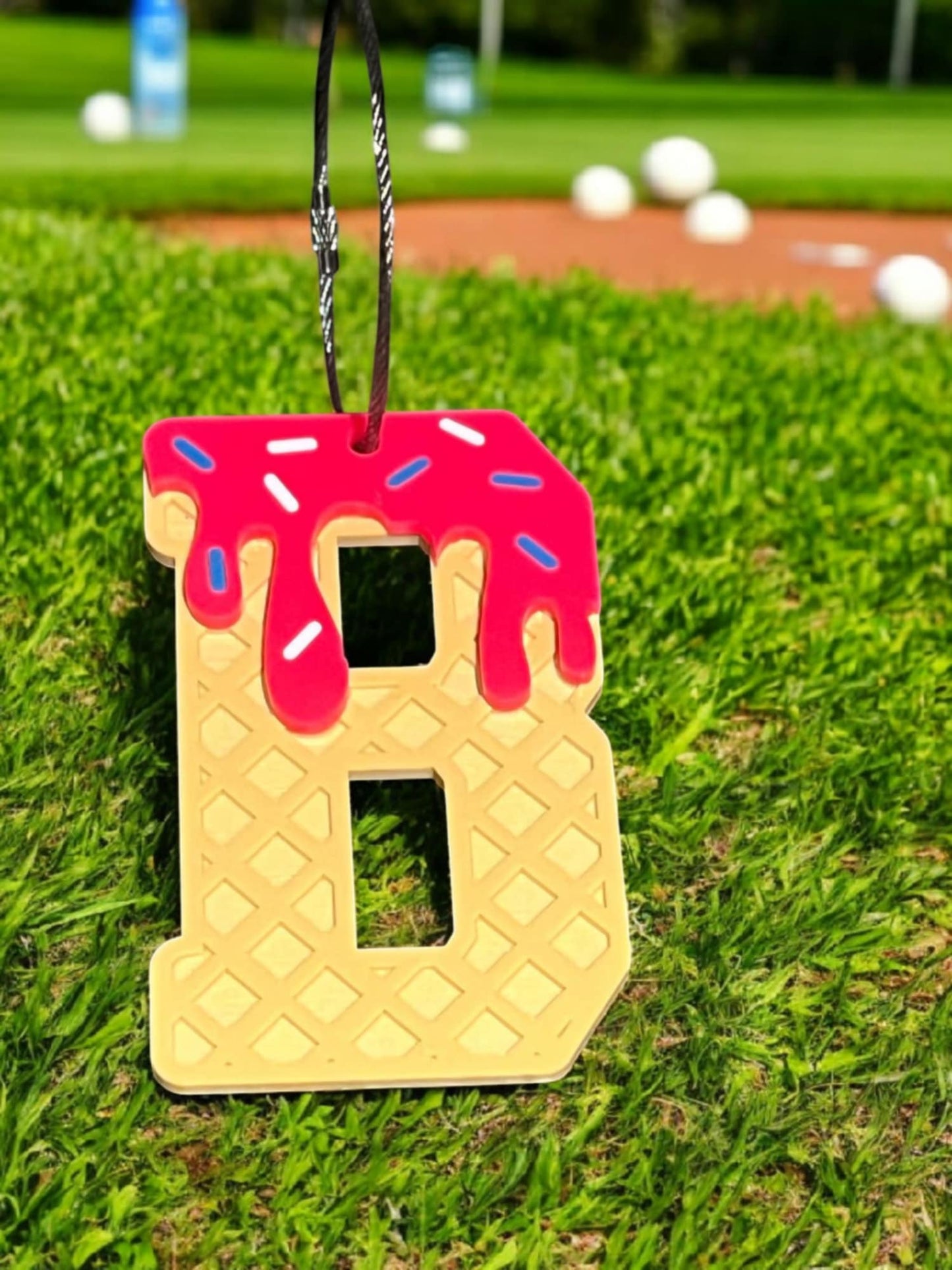 Ice Cream Drip Bag Tag/ Keychain - Single Number or Letter
